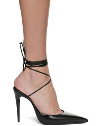 Magda Butrym Leather Pointed-toe Wrap Heels - Black