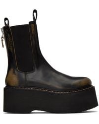 R13 - Black Double Stack Chelsea Boots - Lyst