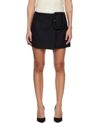Ami Paris - New Wool Big Buckle Belted Miniskirt - Lyst