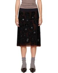 Marni - Georgette Shaggy Camouflage Motif Midi Skirt - Lyst