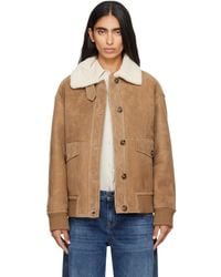 Yves Salomon - Shearling Trim Suede Jacket - Lyst