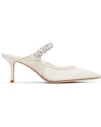 Jimmy Choo - Mules À Talon De 65 Mm Blanc Cassé À Bride Bing Exclusives À Ssense - Lyst