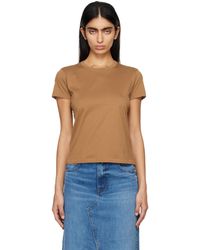 FRAME - Micro t-shirt brun clair - Lyst