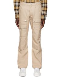 Burberry - Beige Embroidered Cargo Pants - Lyst