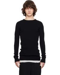 Rick Owens - ブラック Temple リブ ラウンドネック セーター - Lyst