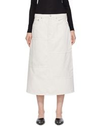 RE/DONE - Off-white Seamed Denim Maxi Skirt - Lyst
