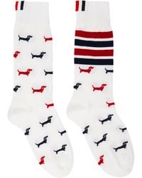 Thom Browne - ホワイト 4-Bar Hector コットン ソックス - Lyst