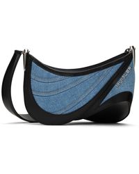 Mugler - Petit sac spiral curve 01 noir et bleu en denim - Lyst