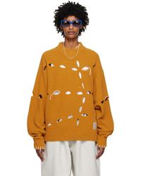 Adererror - Pull Jaune À Perforations - Lyst