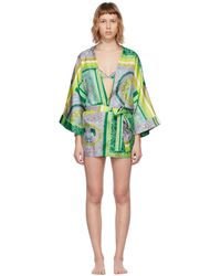 versace silk robe women's