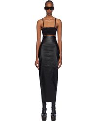 Rick Owens - Jupe droite longue dirt noire en denim - Lyst