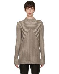 Rick Owens - Gray & Off-white Level Lupetto Sweater - Lyst