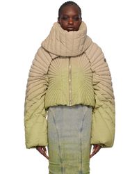 Rick Owens - Moncler + Taupe & Green Radiance Down Jacket - Lyst