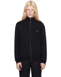Fred Perry - Black Classic Zip Through Cardigan - Lyst