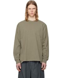 Sacai - Taupe Cotton Jersey L/S T-Shirt - Lyst