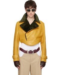 Jean Paul Gaultier - Curved Waistband Leather Jacket - Lyst