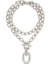 Rabanne - Collier Double Tour À Gros Pendentif De Maillon - Lyst