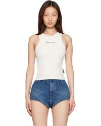 Palm Angels - Off- Classic Logo Fitted Tank Top - Lyst