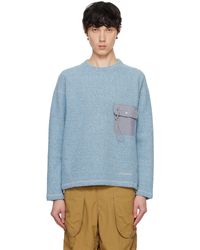 and wander - ブルー Re Wool Jq クルーネックセーター - Lyst