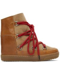 50mm Nowles Suede \u0026 Leather Wedge Boots 