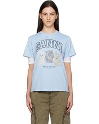 Ganni - Animal Print T-Shirt - Lyst