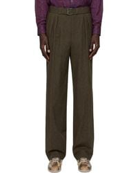 Dries Van Noten - Pleated Belted Trousers - Lyst