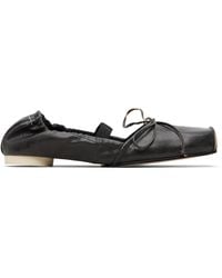 MM6 by Maison Margiela - Square-Toe Leather Ballerina Flats - Lyst