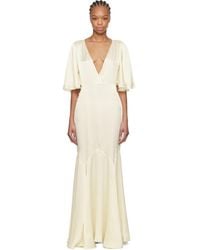 Bode - Off- Satin Claret Maxi Dress - Lyst