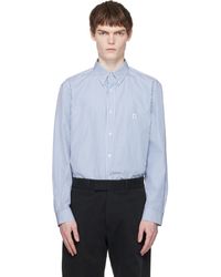 Balmain - Embroidered Pinstripe Popeline Regular Shirt - Lyst