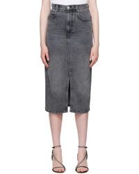 Isabel Marant - Gray Tilauria Denim Midi Skirt - Lyst