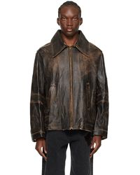 Martine Rose - Brown A Line Leather Jacket - Lyst
