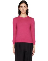 Theory - Pink Crewneck Sweater - Lyst