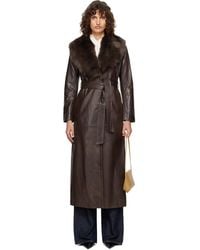 Nour Hammour - Dakota Glamorous Leather Coat - Lyst