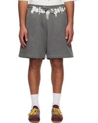 Palm Angels - Short De Survêtement Gris À Logo - Lyst