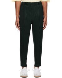 Homme Plissé Issey Miyake - Homme Plissé Issey Miyake Green Compleat Trousers - Lyst