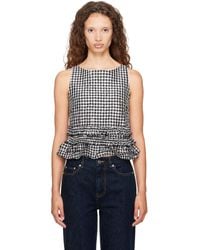 Ganni - Check Open Back Top - Lyst
