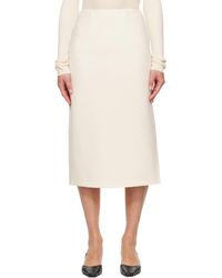 Rier - Jupe Midi Blanche - Lyst