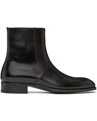 Tom Ford - Burnished Elkan Zip Ankle Boots - Lyst