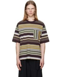 Dries Van Noten - Burgundy & Striped T-Shirt - Lyst
