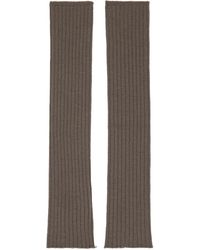 Rick Owens - Gray Ribbed Arm Warmers - Lyst