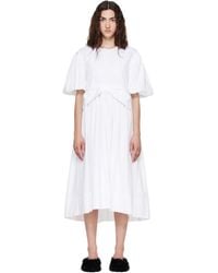Simone Rocha - Puff Sleeve Gathered Bow Smock Midi Dress - Lyst