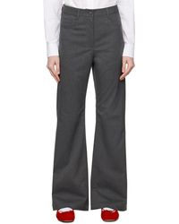 OPEN YY Belted Loose Bootcut Jeans in Blue | Lyst