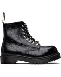 Dr. Martens - Bottes 1460 Pascal Noires En Cuir À Semelle Bex Et À Bout En Acier - Lyst