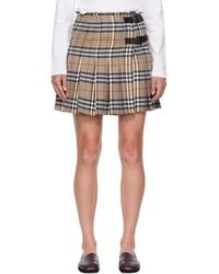 Burberry - Check Wool 'Mini Kilt' Skirt - Lyst
