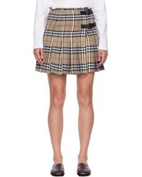 Burberry - Minijupe De Style Kilt En Laine À Carreaux - Lyst