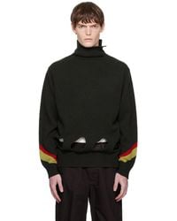 Toga Virilis - Khaki Hole Knit Turtleneck - Lyst