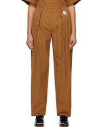 WOOYOUNGMI - Tan Pleated Trousers - Lyst