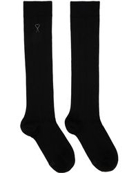 Ami Paris - Black Silk Socks - Lyst