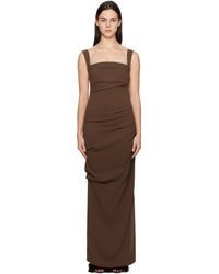 Paris Georgia Basics - Robe Longue Raf Brune - Lyst