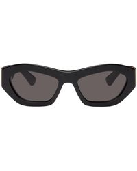 Bottega Veneta - Black Angle Hexagonal Sunglasses - Lyst
